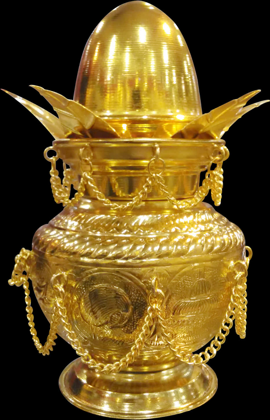 Golden Kalash Traditional Indian Vessel PNG image
