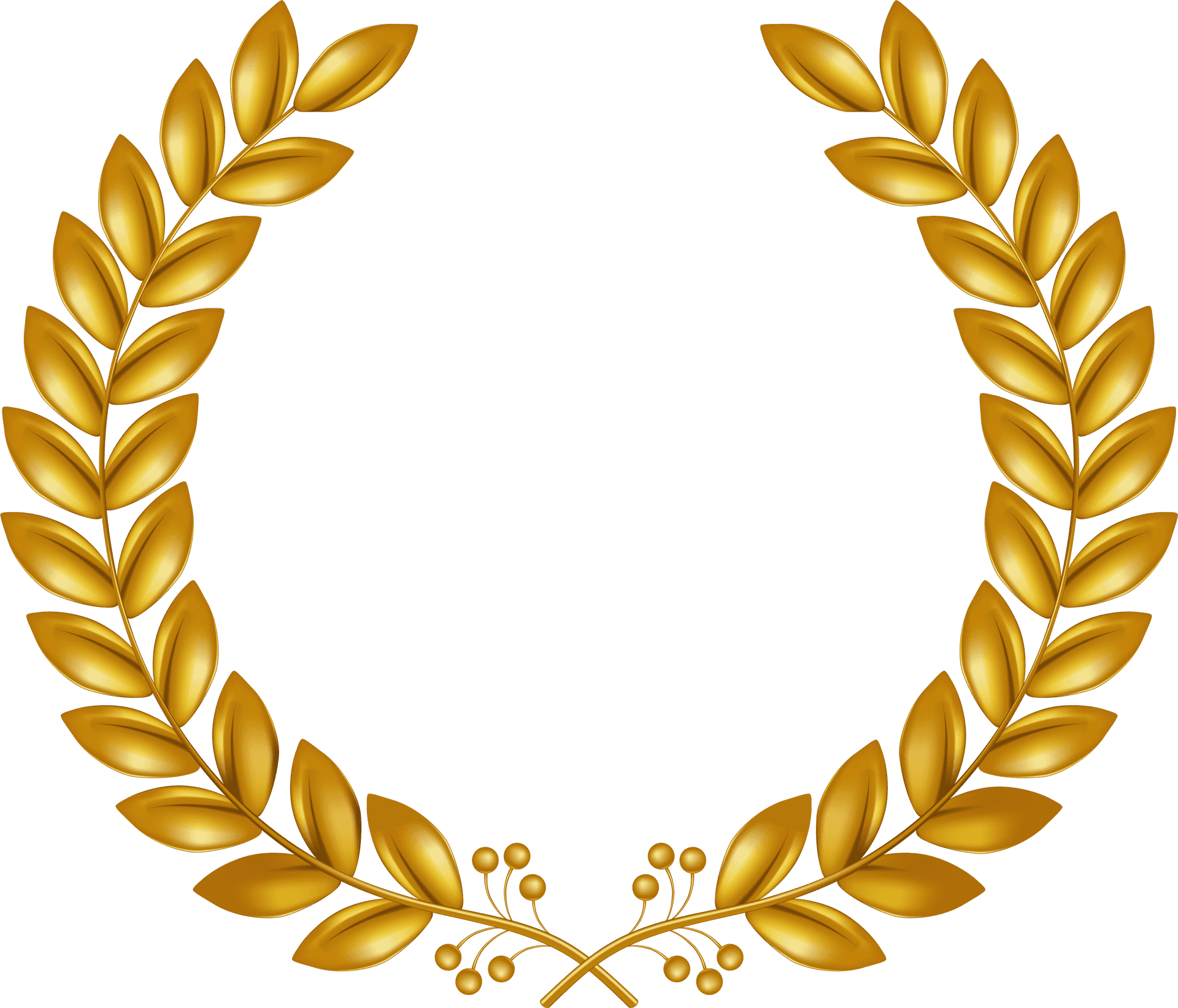 Golden Laurel Wreath Design PNG image