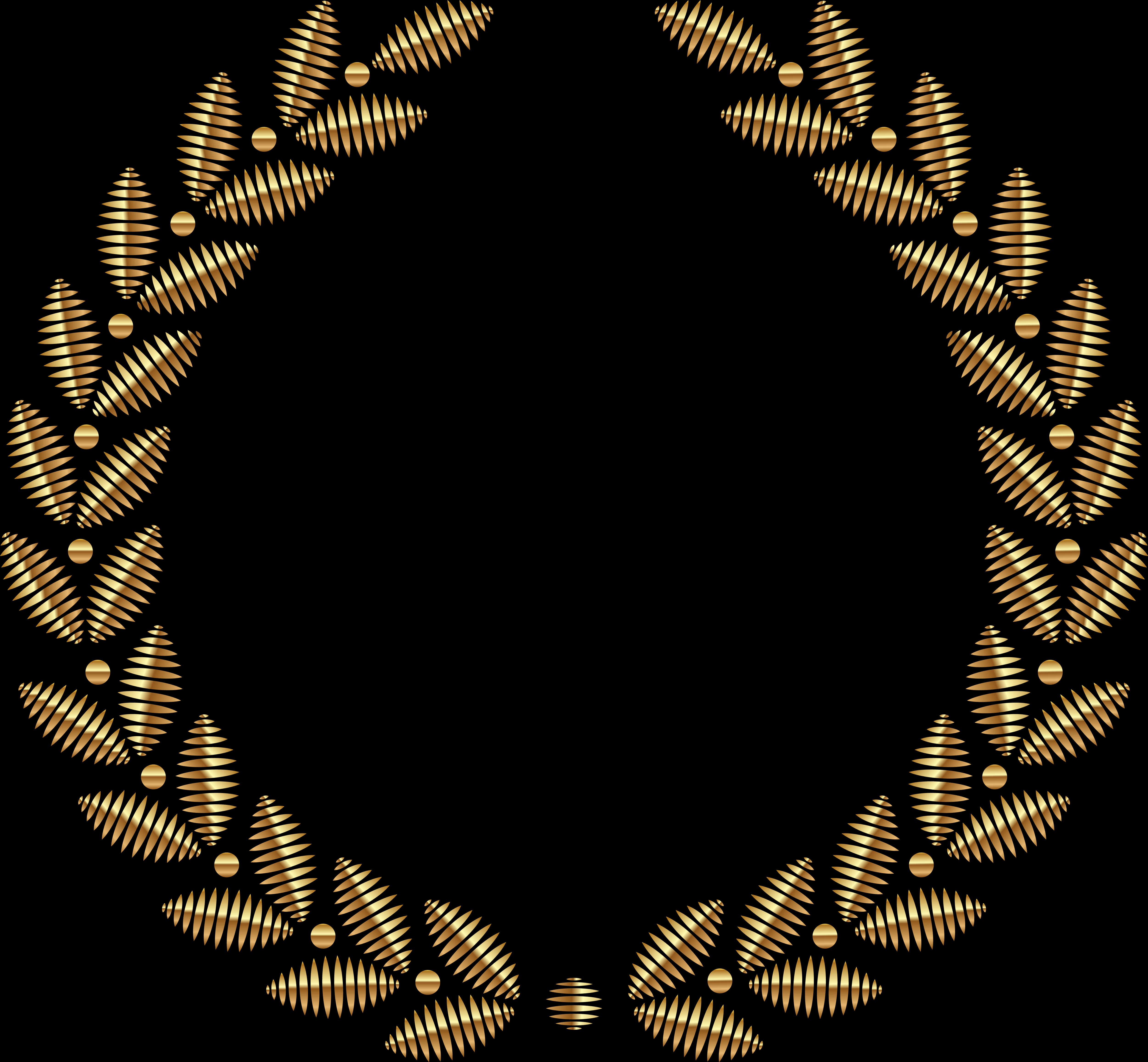 Golden Laurel Wreath Frame PNG image