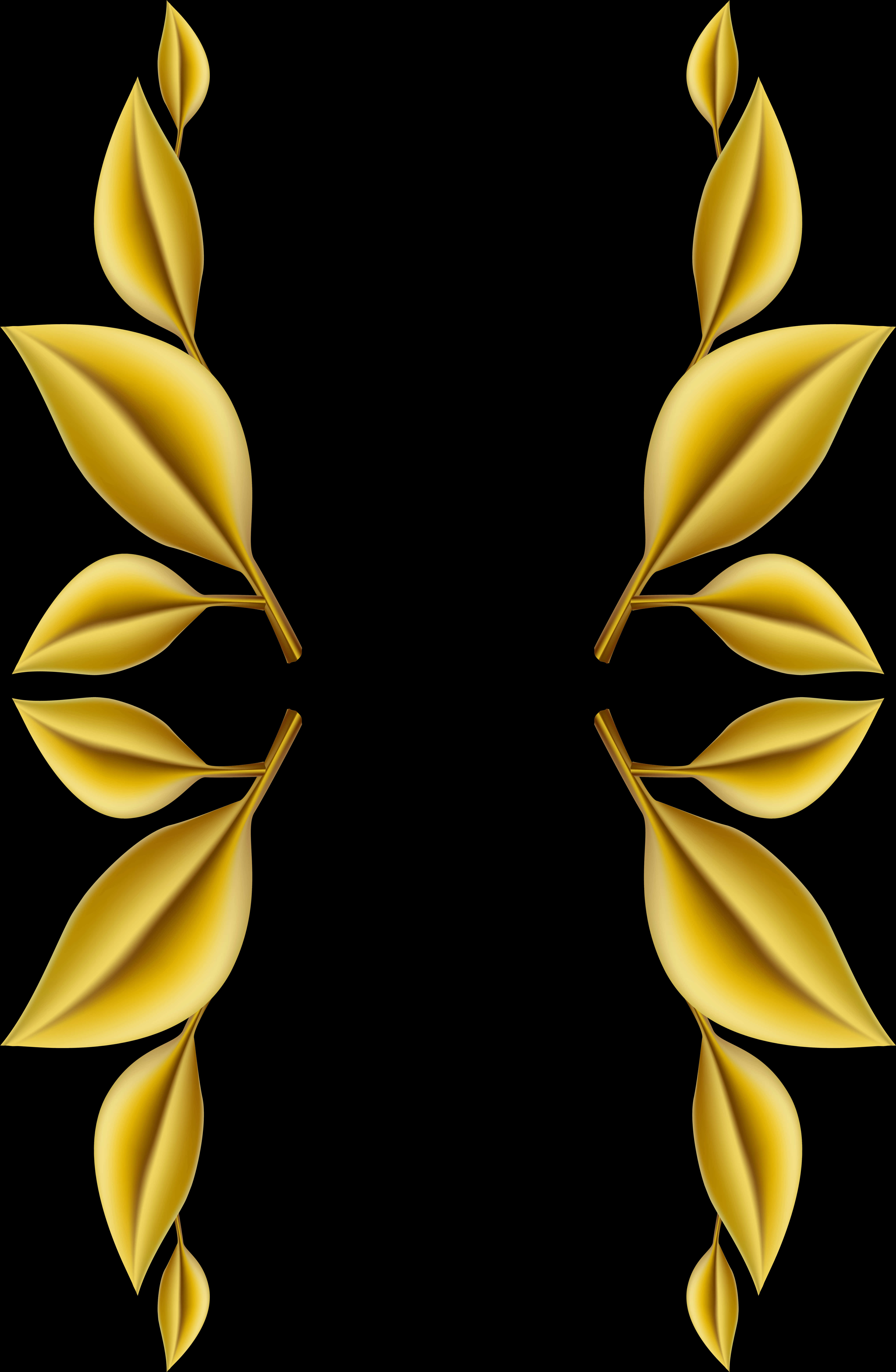 Golden Leaf Design Border PNG image