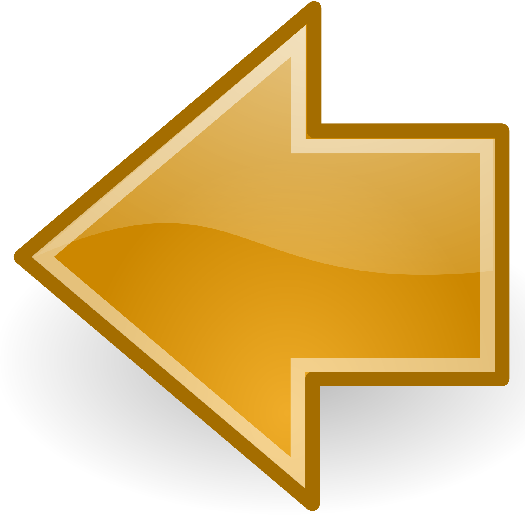 Golden Left Arrow Icon PNG image