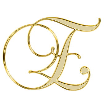 Golden Letter C Calligraphy PNG image