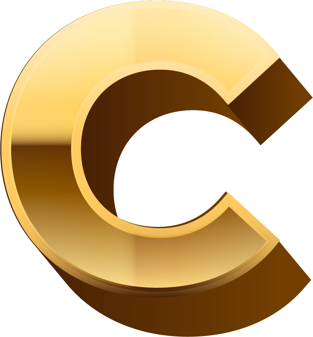 Golden Letter C Graphic PNG image