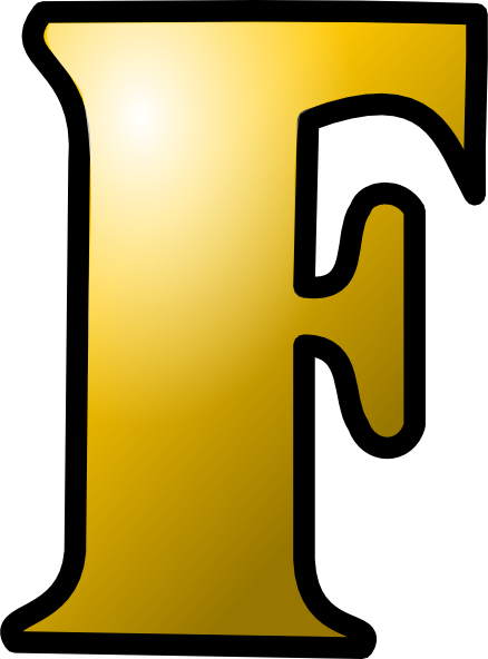 Golden Letter F Graphic PNG image