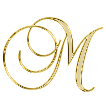 Golden Letter G M Logo PNG image