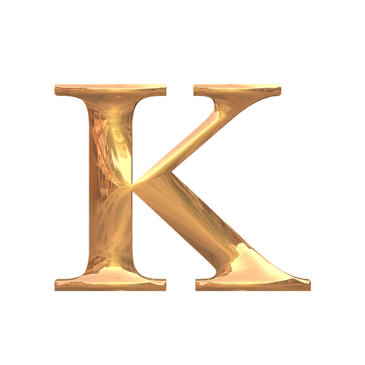 Golden Letter K Graphic PNG image