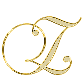 Golden Letter L Cursive Design PNG image