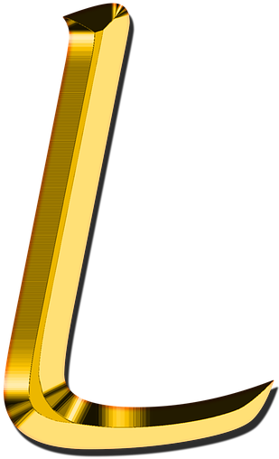 Golden Letter L Graphic PNG image