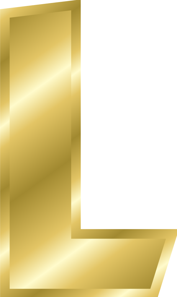 Golden Letter L Graphic PNG image