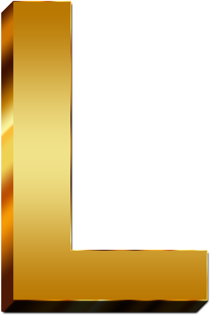 Golden Letter L Graphic PNG image