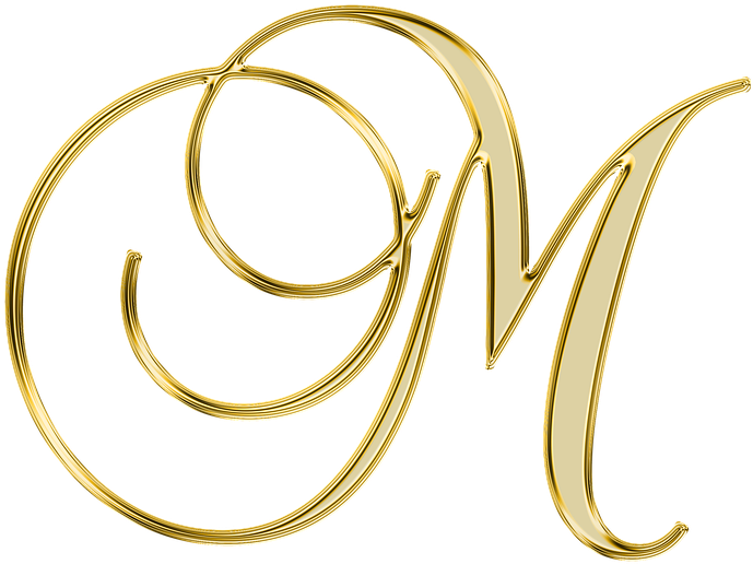 Golden Letter M Design PNG image