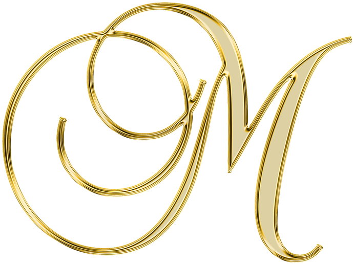 Golden Letter M PNG image