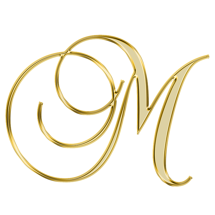 Golden Letter M PNG image