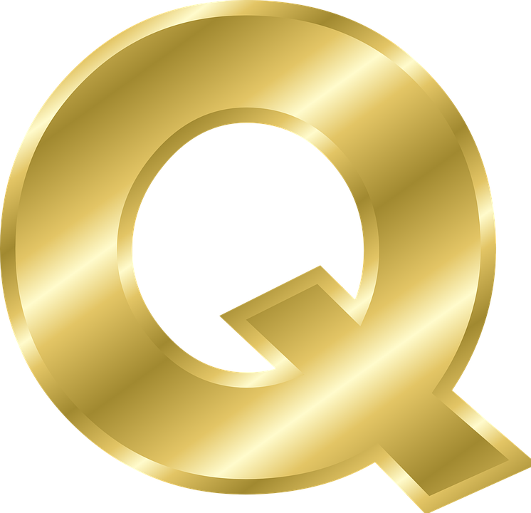 Golden Letter Q Graphic PNG image