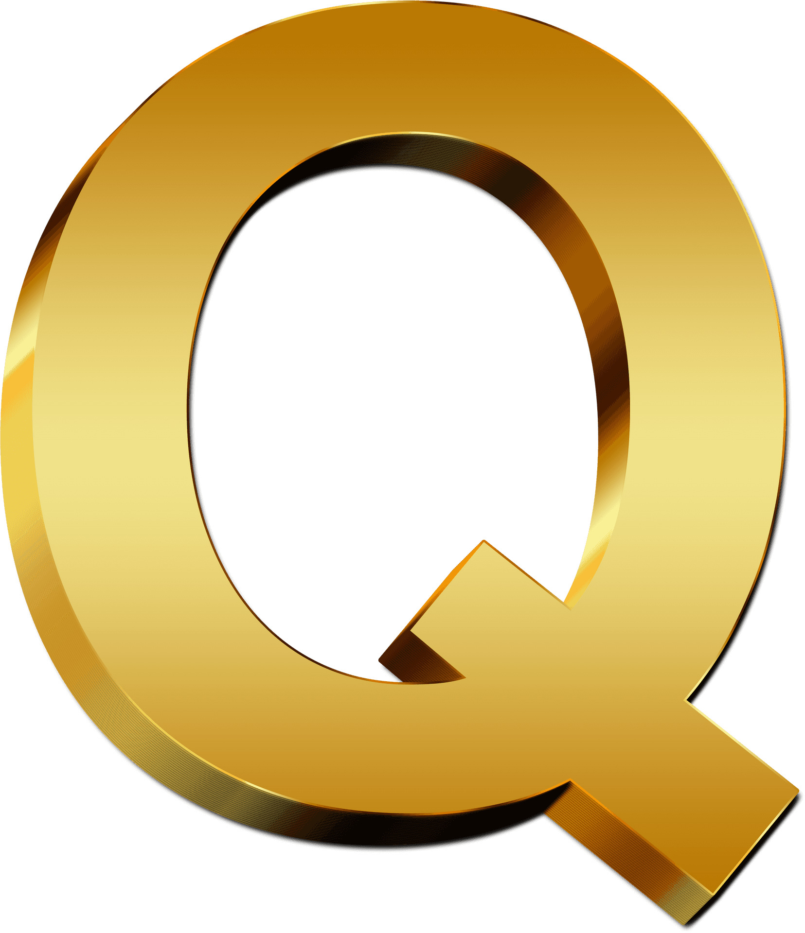 Golden Letter Q Graphic PNG image