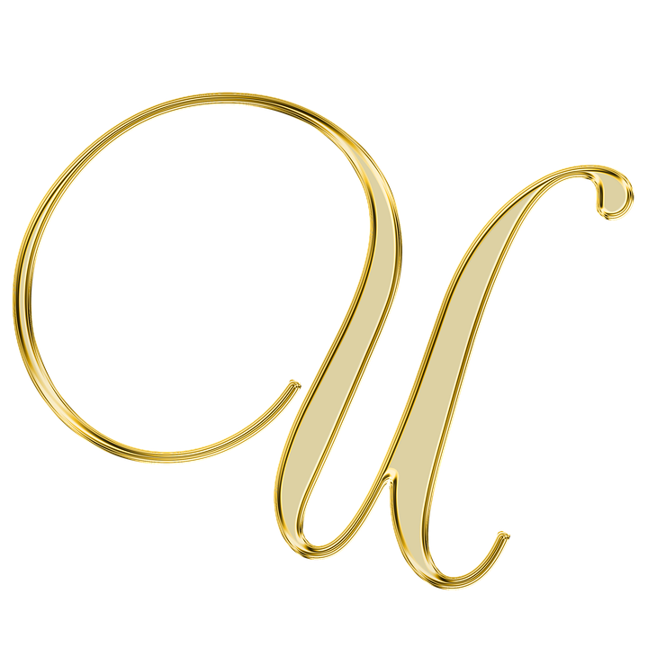 Golden Letter Qand A PNG image