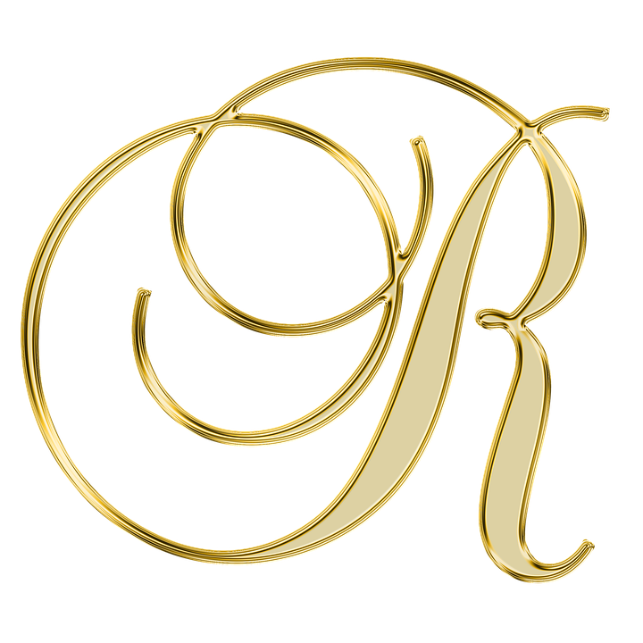 Golden Letter R Design PNG image
