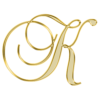 Golden Letter R Design PNG image