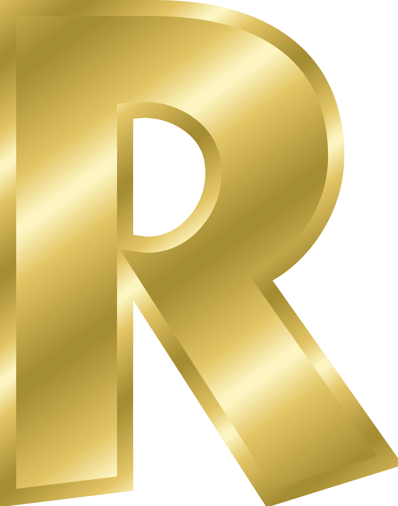 Golden Letter R Graphic PNG image