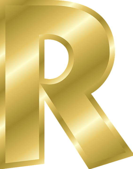 Golden Letter R Graphic PNG image