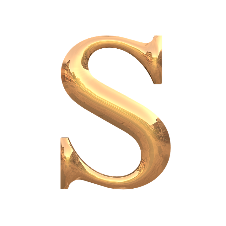 Golden Letter S PNG image