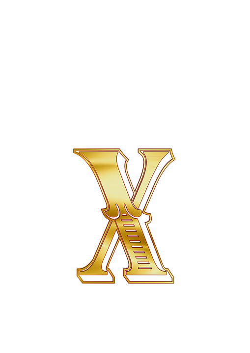 Golden Letter X Design PNG image