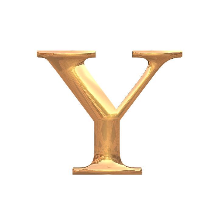 Golden Letter Y3 D Rendering PNG image