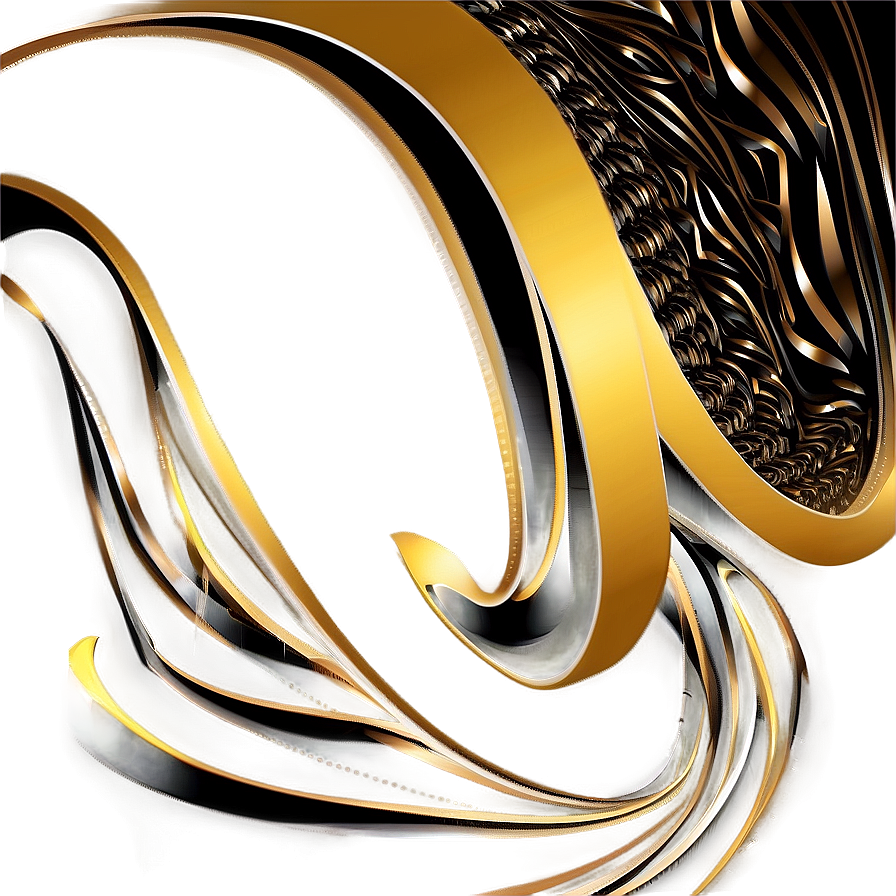 Golden Line Abstract Swirl Png 06262024 PNG image