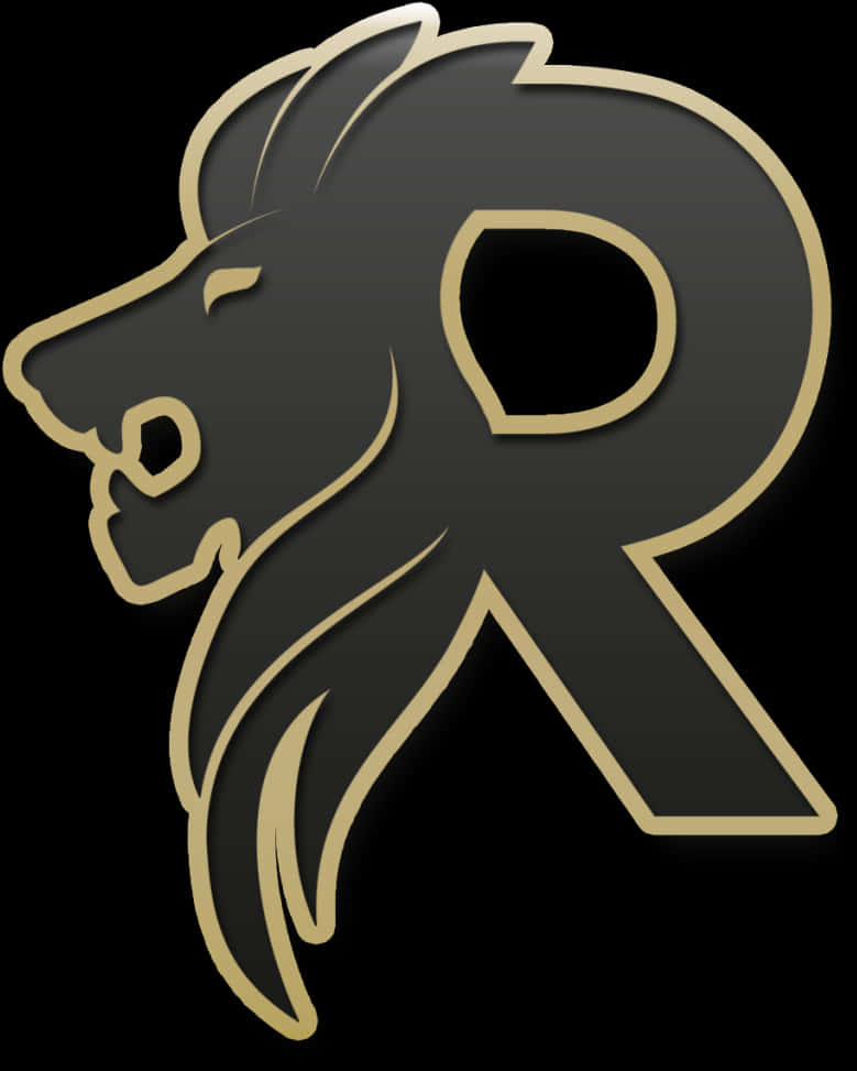 Golden Lion Letter R Logo PNG image