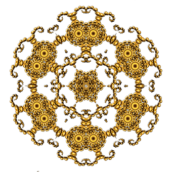 Golden Mandelbrot Zoom PNG image