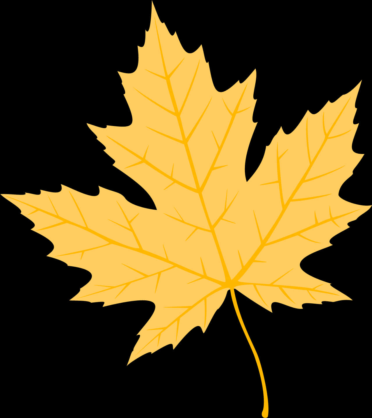 Golden Maple Leaf Vector PNG image