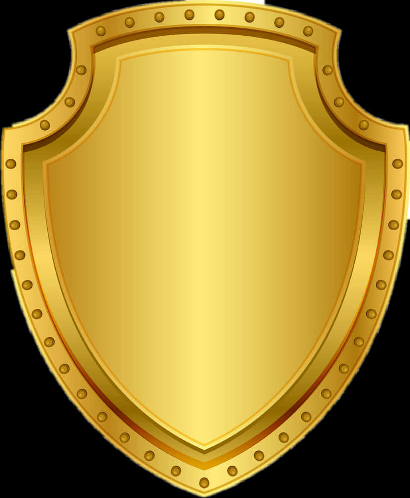 Golden Medieval Shield PNG image