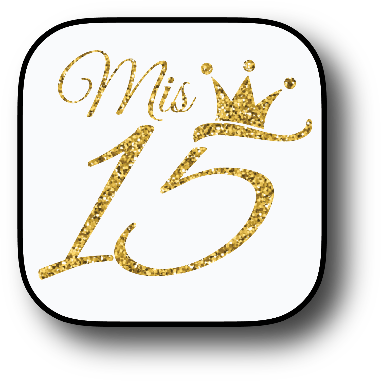 Golden_ Mis_15_ Quinceanera_ Icon PNG image