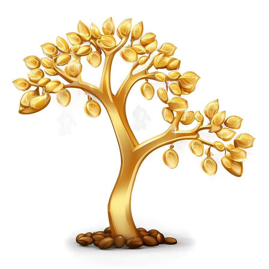 Golden Money Tree Design Png 06272024 PNG image