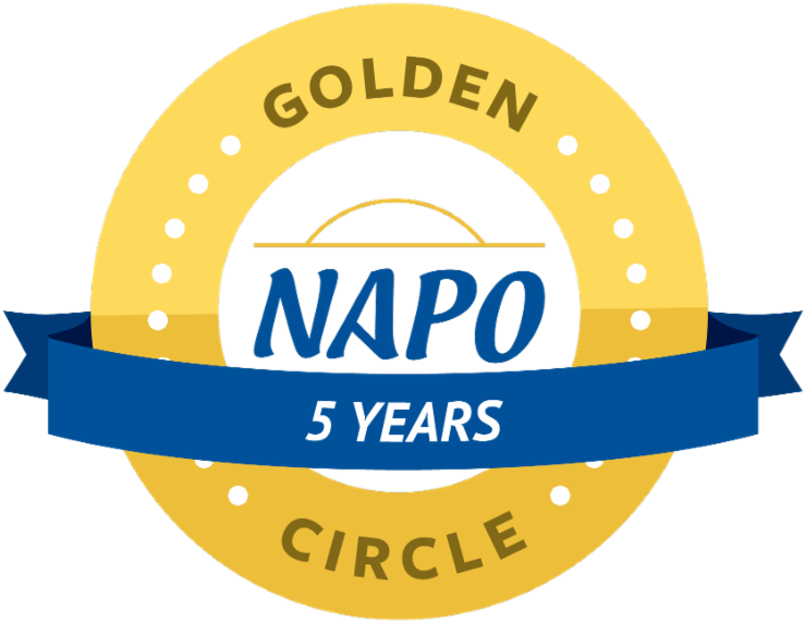 Golden N A P O Circle5 Years Anniversary Logo PNG image