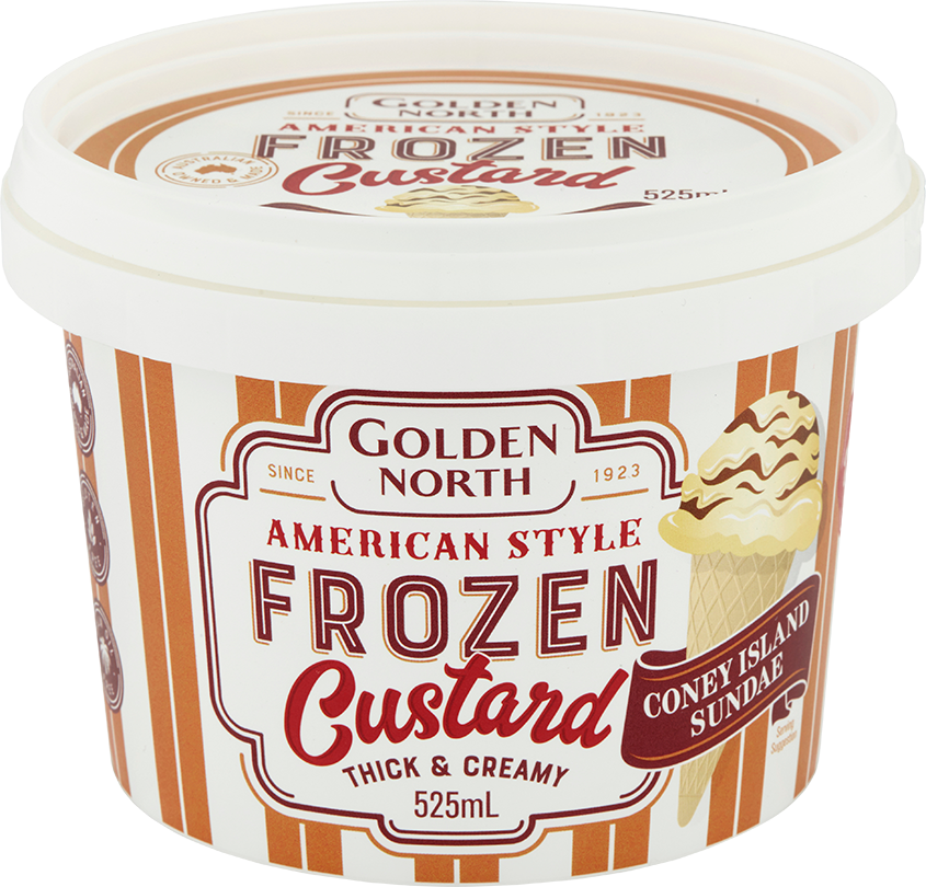 Golden North Frozen Custard Container PNG image