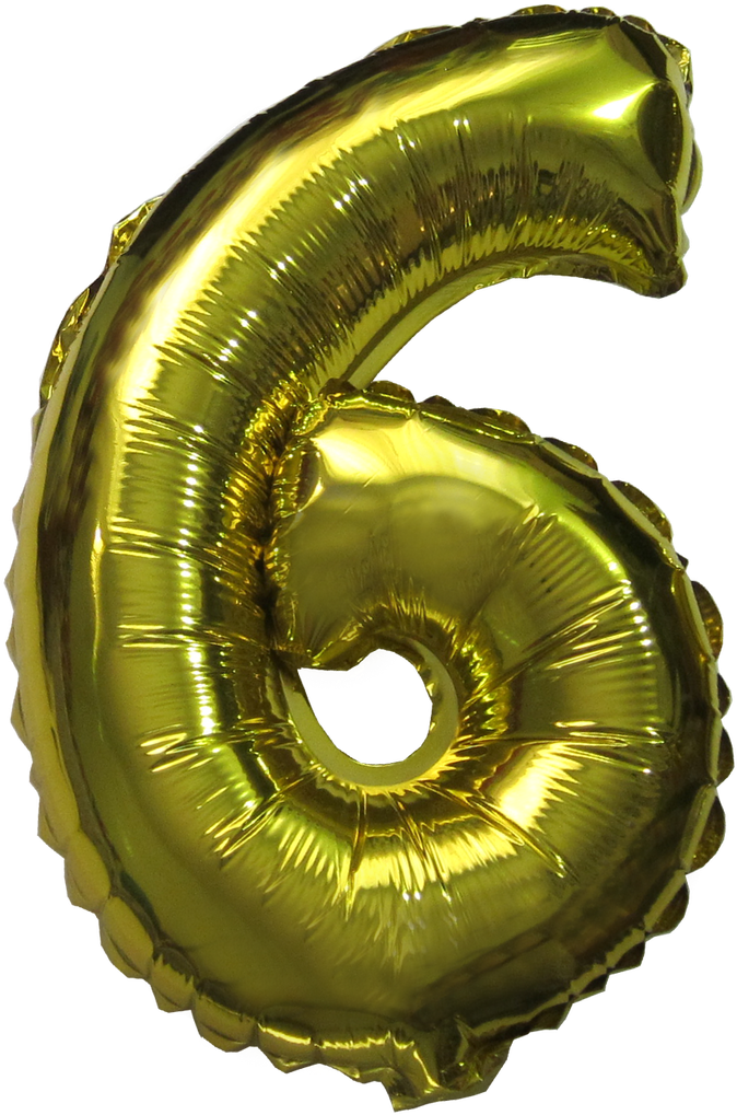 Golden Number6 Balloon PNG image