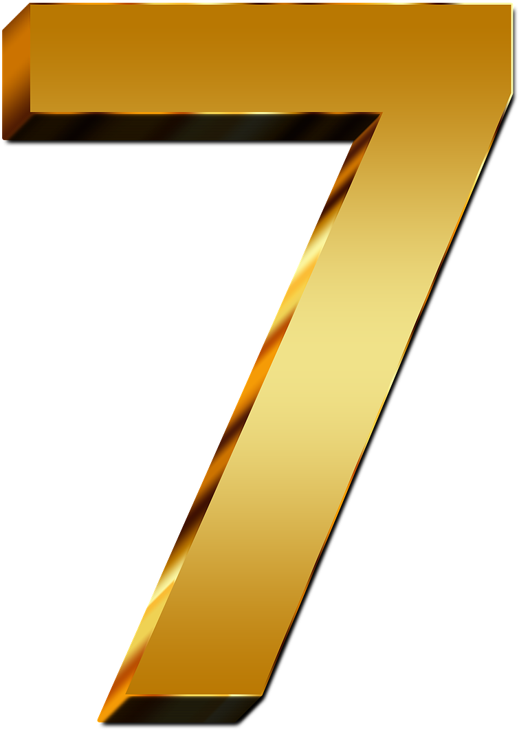 Golden Number7 Icon PNG image