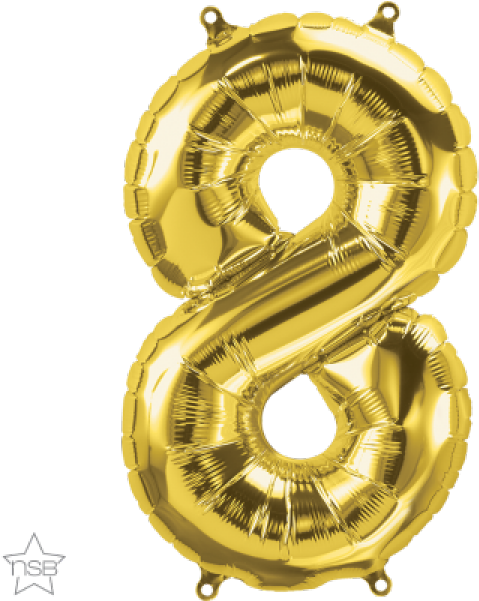 Golden Number8 Balloon PNG image