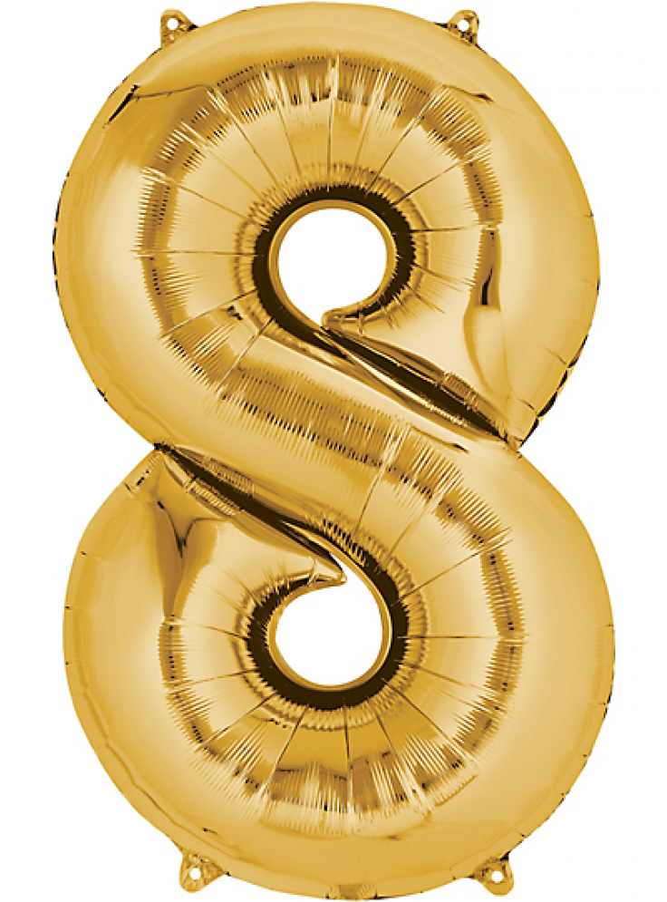 Golden Number8 Balloon PNG image