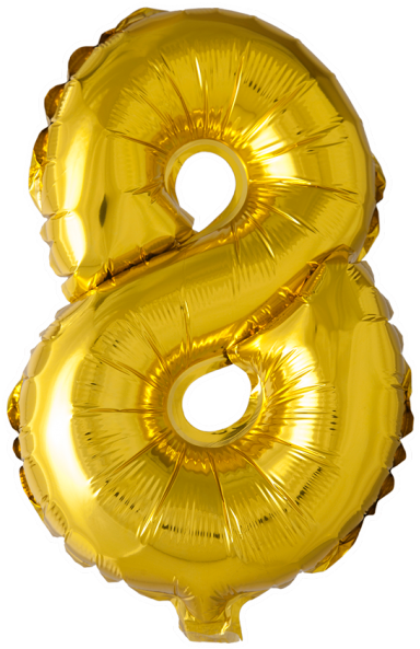 Golden Number8 Balloon PNG image