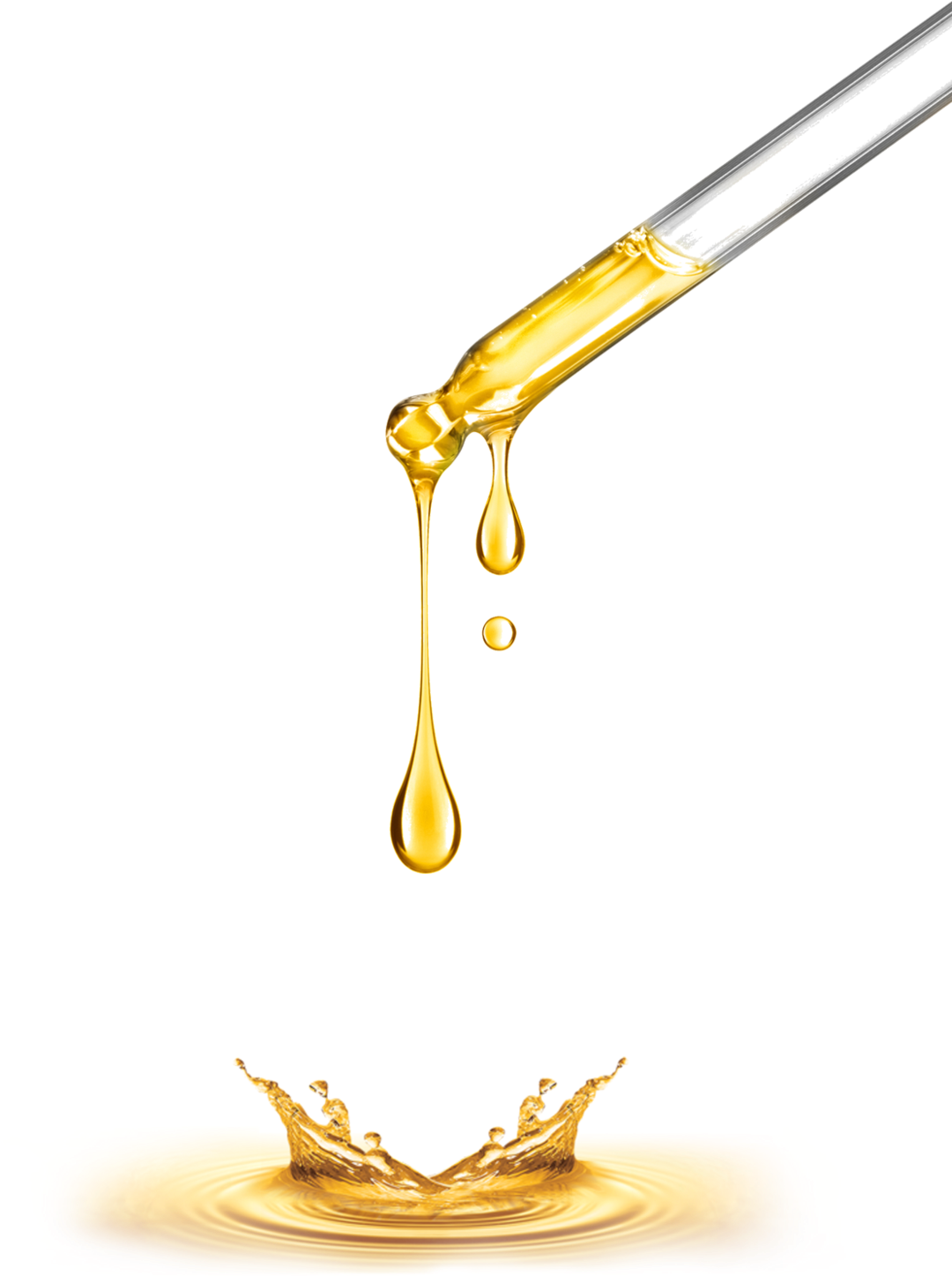 Golden Oil Dropand Splash PNG image