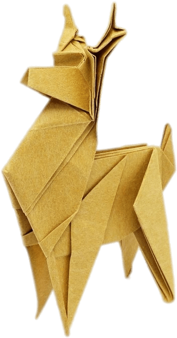 Golden Origami Deer PNG image