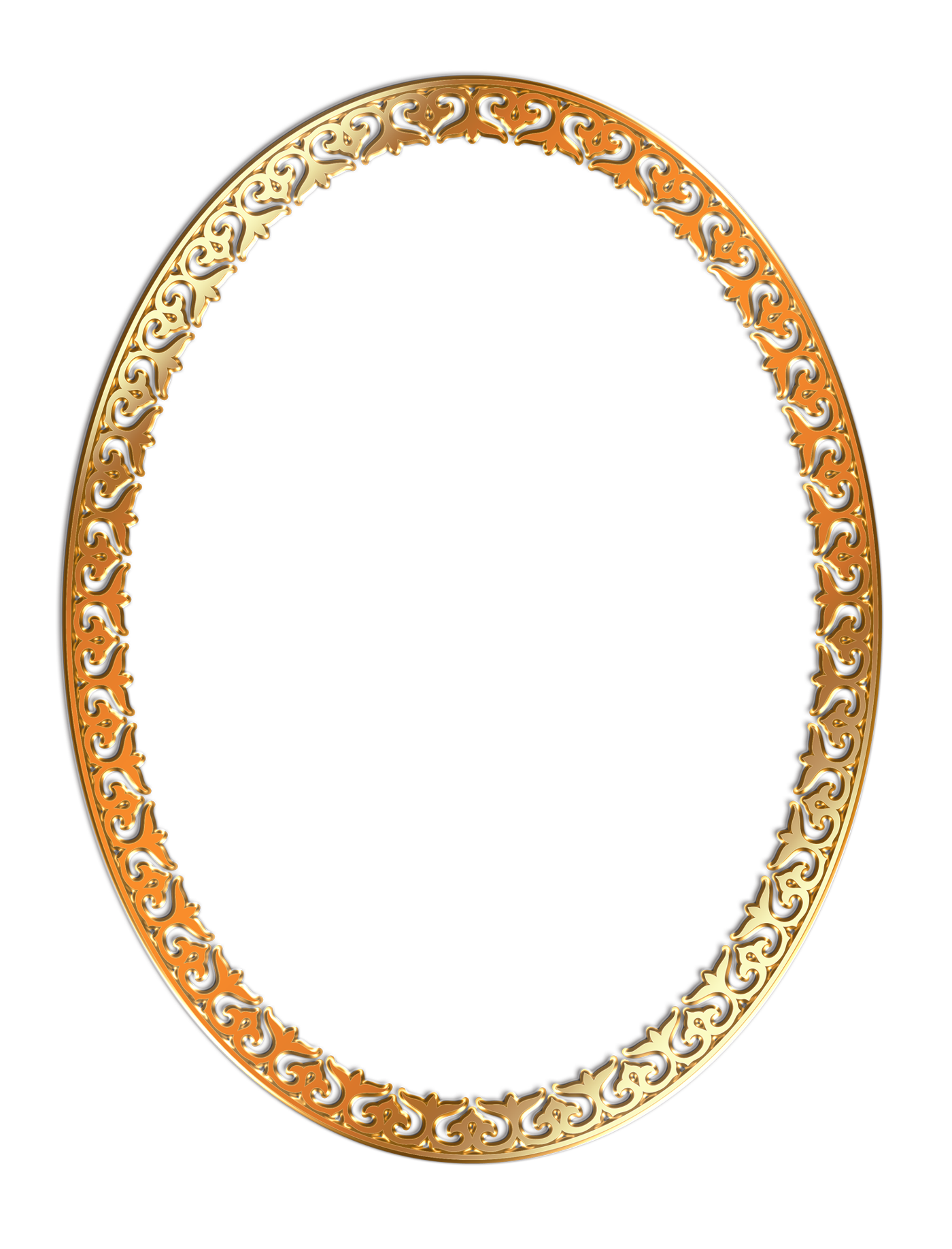 Golden Ornate Frame Oval PNG image