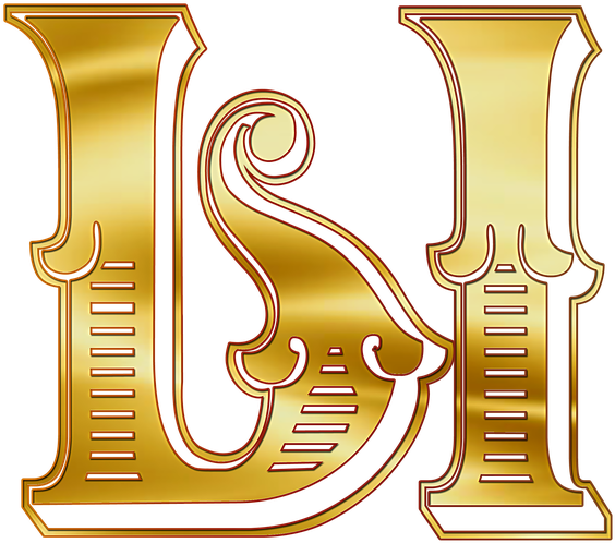 Golden Ornate Letter L PNG image