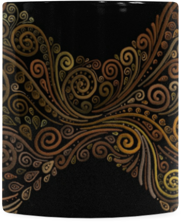 Golden Paisley Pattern Mug PNG image