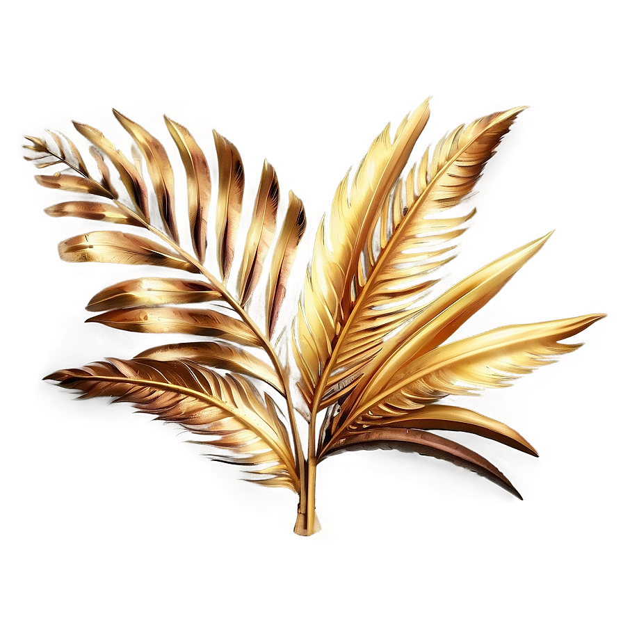 Golden Palm Leaves Png Hir PNG image