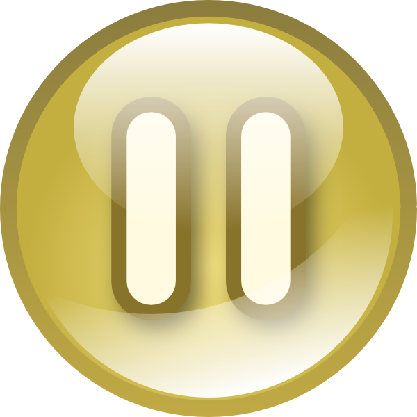 Golden Pause Icon PNG image