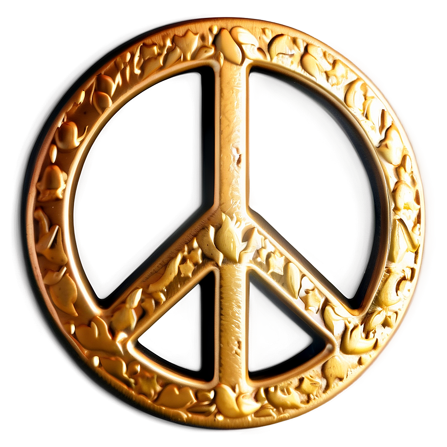 Golden Peace Sign Png Cjd PNG image