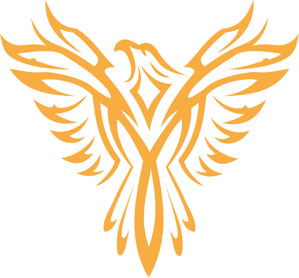 Golden Phoenix Silhouette PNG image